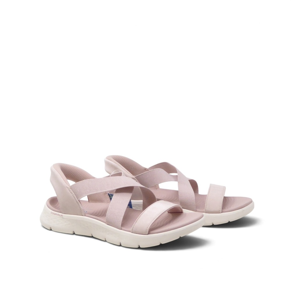 NEW Skechers Womens Slip Ins GO Walk Flex Sandals Glimmer Up Rose Pink Size 10